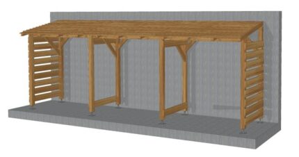 Abri Vélo 6m Jardinatoire Couvert Sans fond Cl3 Marron