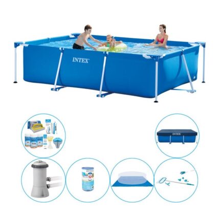 Intex Frame Pool Rectangulaire 300x200x75 cm - Piscine avec accessoires