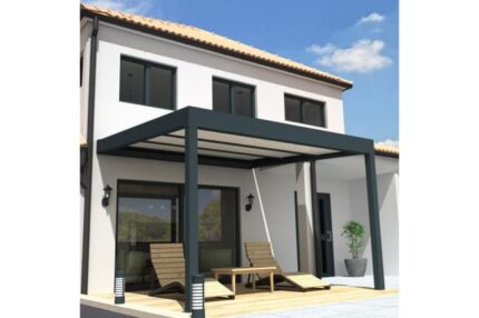Pergola isotoit® CONFORT rétractable Gris anthracite 3,00x4,10m + LED