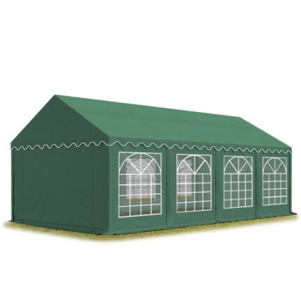 4x8 m tente de réception Barnum, PVC 700, H. 2 m, vert foncé