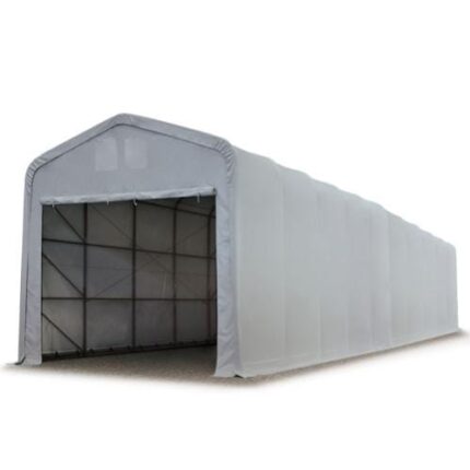 5x30 m hangar, porte 4,1x3,5 m, toile PRIMEtex 2300, anti-feu, gris, sans statique