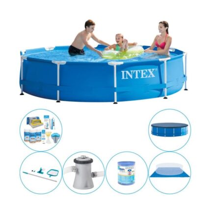 Offre combinée de piscine - Intex Metal Frame Ronde 305x76 cm