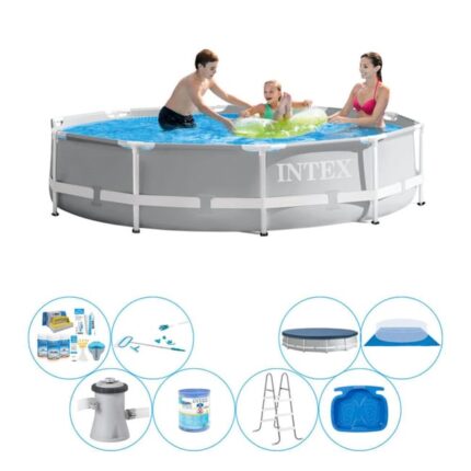 Intex Prism Frame Ronde 305x76 cm - Paquet de piscine tout en 1