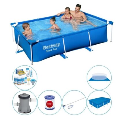 Bestway Steel Pro Rectangulaire 259x170x61 cm - Piscine plus des accessoires