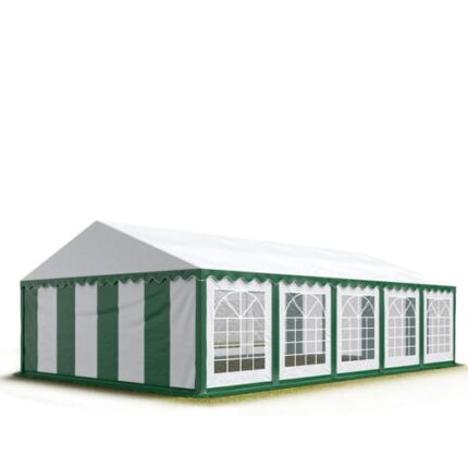 5x10 m tente de réception Barnum, PVC 700, H. 2 m, vert-blanc