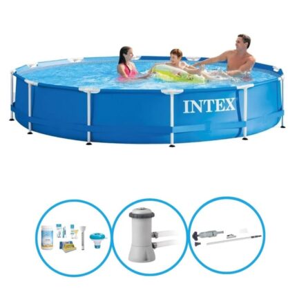 Intex Piscine Metal Frame - Bundle de piscine - 366x76 cm