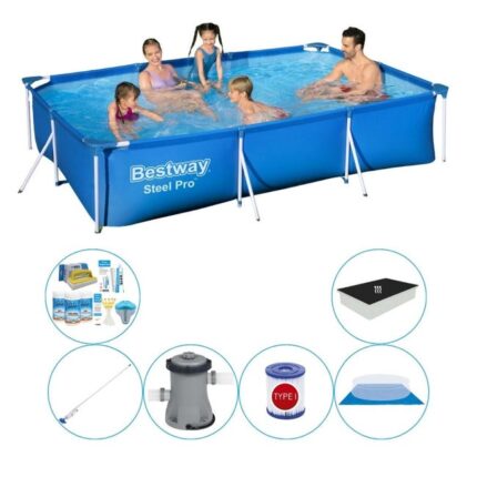 Super Set de piscine - Bestway Steel Pro Rectangulaire 300x201x66 cm
