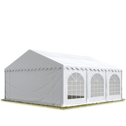 5x6 m tente de réception Barnum, PVC 750, anti-feu, H. 2 m, blanc