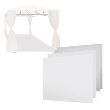 Jeu de 4 auvents latéraux PVC pour kiosque de jardin 3x2 mt 270x200h cm