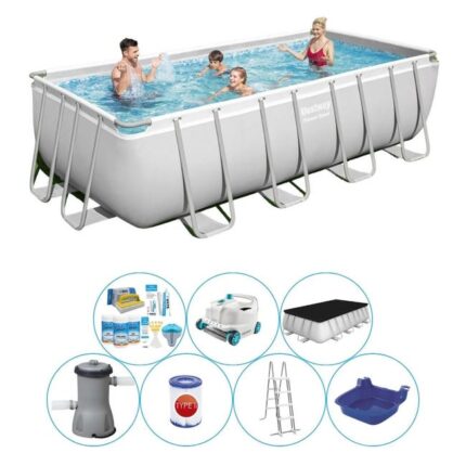 Super Set de piscine - Bestway Power Steel Rectangulaire 488x244x122 cm