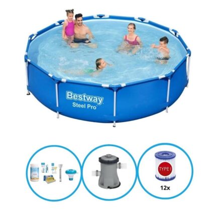 Bestway Piscine Steel Pro - Bundle de piscine - 305x76 cm