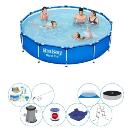 Set de piscine combinée - Bestway Steel Pro Rectangulaire 366x76 cm