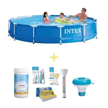 Intex Piscine - Metal Frame - 366 x 76 cm - WAYS Pack d'entretien piscine