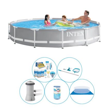 Intex Prism Frame Ronde 366x76 cm - 6 pièces - Offre combinée de piscine