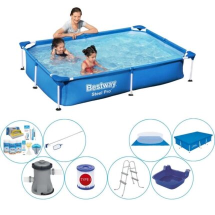 Bestway Steel Pro Rectangulaire 259x170x61 cm - Bleu - Piscine Super Deal