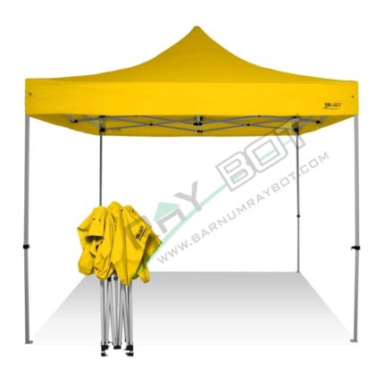 Barnum Pliant 3X3 RAY BOT Jaune Acier 30mm Sans BÂches Latérales. Tissu enduit de PVC à 350gr/m² étanche et hydrofuge