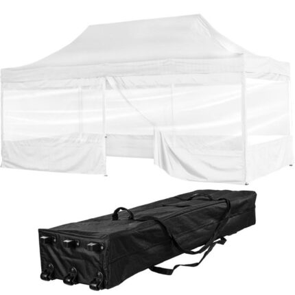 INSTENT® Pavillon en aluminium 3 x 6 m Pro 4 parties latéraux étanches Protection UV 50+, choix de couleurs, blanc