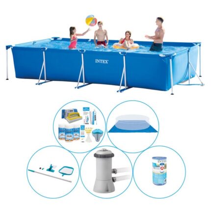 Offre combinée de piscine - 6 pièces - Intex Frame Pool Ronde 450x220x84 cm