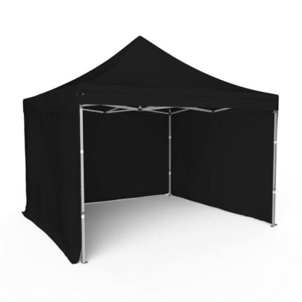 Tente pliante Barnum Aluminium 300x300cm - Noir + 3 murs offerts