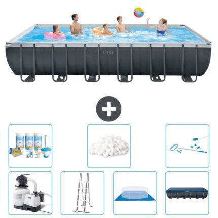 Piscine Intex Rectangulaire Ultra XTR Frame - 732 x 366 x 132 cm - Comprend des Accessoires CB46