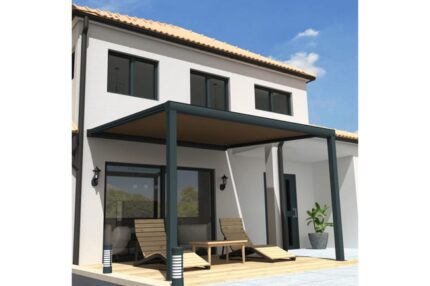 Pergola toile SUNLIGHT Gris anthracite - Taupe 3,00x3,50m