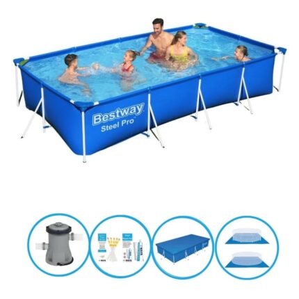 Bestway Piscine Steel Pro - Avec des accessoires - 400x211x81 cm