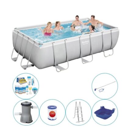 Paquet de piscine tout en 1 - Bestway Power Steel 404x201x100 cm - Avec pompe de filtrage