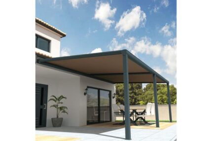 Pergola toile SUNLIGHT Gris anthracite - Taupe 5,00x3,50m