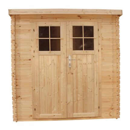 TIMBELA M310F+M310G Abri de jardin en bois AVEC SOL TRAITÉ - porte verrouillable de haute qualité- Stockage extérieur l239xL144xH200cm/2.63 m2