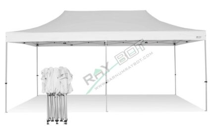 Tente Pliante 6X3 RAY BOT Blanc Acier 30mm Sans BÂches Latérales. Tissu enduit de PVC à 350gr/m² étanche et hydrofuge