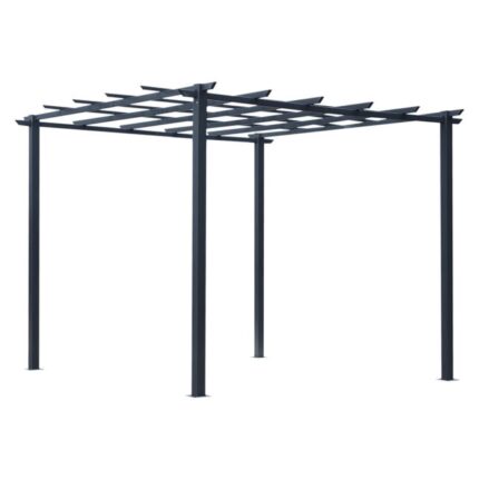 Pergola rétractable polyester haute densité métal époxy gris