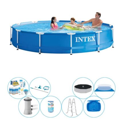 Intex Metal Frame Ronde 366x76 cm - Set de piscine Deluxe