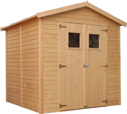 Abri de Jardin en Bois Naturel PLUS LES PLANCHERS IMPRÉGNÉ - Stockage extérieur avec fenêtres H228x222x233 cm/4,2 m² - TIMBELA M351+M351G