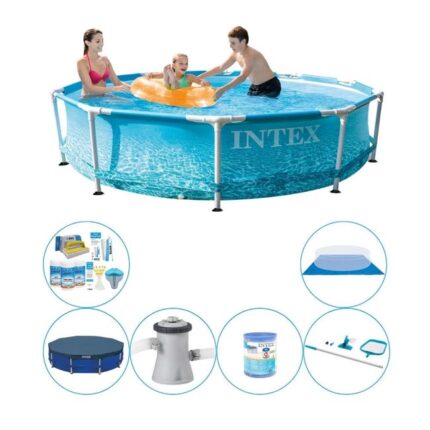 Intex Metal Frame Ronde Plage 305x76 cm - Offre combinée de piscine