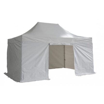 Bâches latérales 3x4,5m 3 pleins et 1 porte PVC 520g/m² Blanc