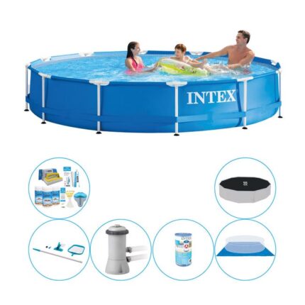 Offre combi de piscine - Intex Metal Frame Ronde 366x76 cm