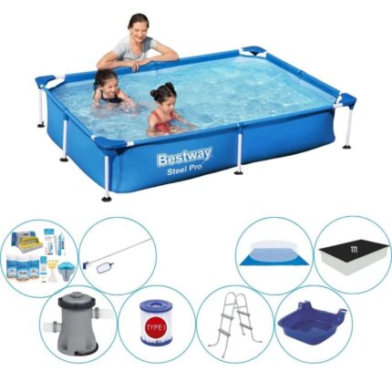 Bestway Steel Pro Rectangulaire 221x150x43 cm - Set de piscine combinée