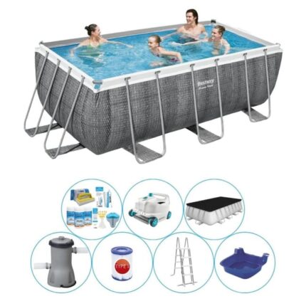 Super Set de piscine - Bestway Power Steel Rattan 412x201x122 cm