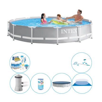 Intex Prism Frame Ronde 366x76 cm - Piscine avec accessoires