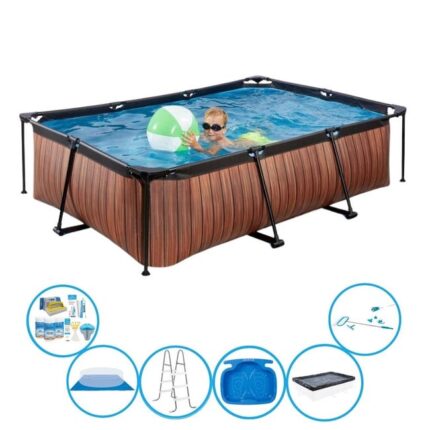 EXIT Piscine Timber Style - Frame Pool 220x150x60 cm -- Ensemble de piscine