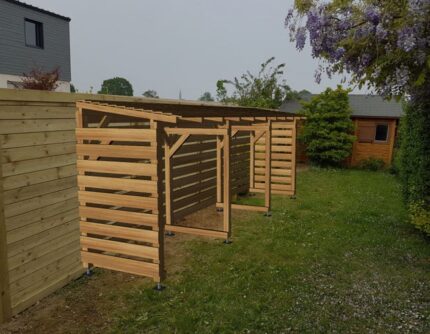 Abri de jardin en bois massif de 6m, couvert et avec fond, traitement classe 3, Jardinatoire
