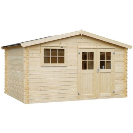 Abri de jardin en bois double pente Visby 4 x 4 m Eden Partenaire Jardin
