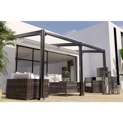 Stucture pergola adossée 3x4 m - COULEURS DU MONDE - ANTIGUA