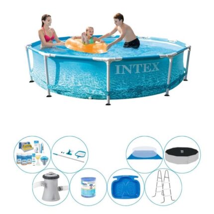 Intex Metal Frame Ronde Plage 305x76 cm - Set de piscine Deluxe