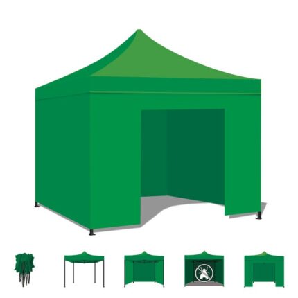 Taman Tente De Jardin / Gazebo 3x3 Tente Pliante Imperméable Pour Foires Et Marchés Vert
