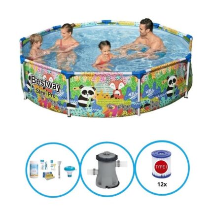 Bestway Piscine Steel Pro - Bundle de piscine - 274x66 cm