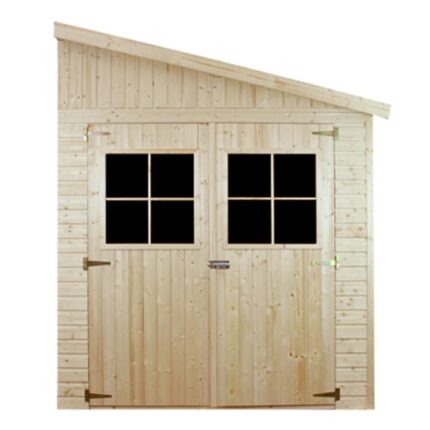Abri de Jardin en Bois Naturel (avec paroi latérale) PLUS LES PLANCHERS IMPRÉGNÉ- TIMBELA M341A+M341G - H244x218x514 cm/10 m2
