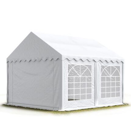 3x4 m tente de réception Barnum, PVC 700, anti-feu, H. 2 m, blanc