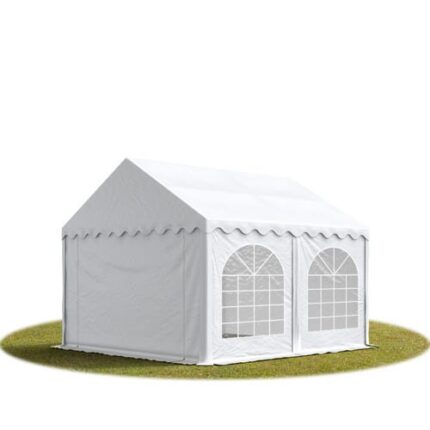 4x4 m tente de réception Barnum, PVC 750, anti-feu, H. 2 m, blanc