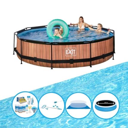 EXIT Piscine Timber Style - Frame Pool ø360x76cm - Plus accessoires